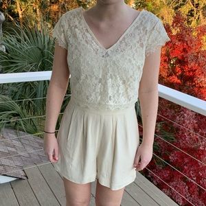 3 for $20 / Cream lace romper